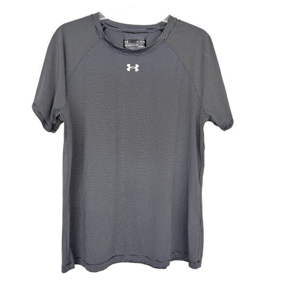 Under Armour Black Striped Loose Fit T Shirt Sz XL - Picture 5 of 5